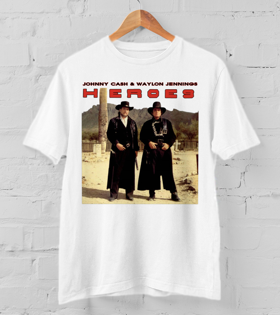 Johnny Cash & Waylon Jennings Heroes Desert Scene T-Shirt