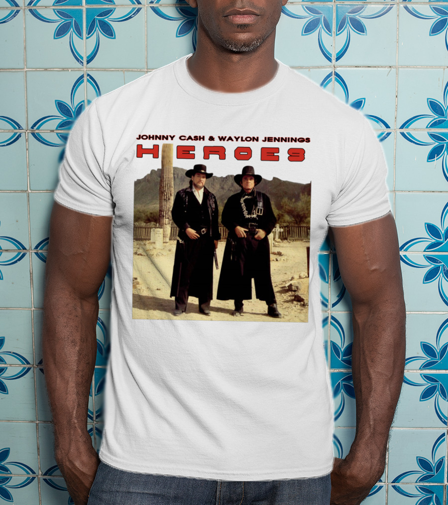Johnny Cash & Waylon Jennings Heroes Desert Scene T-Shirt