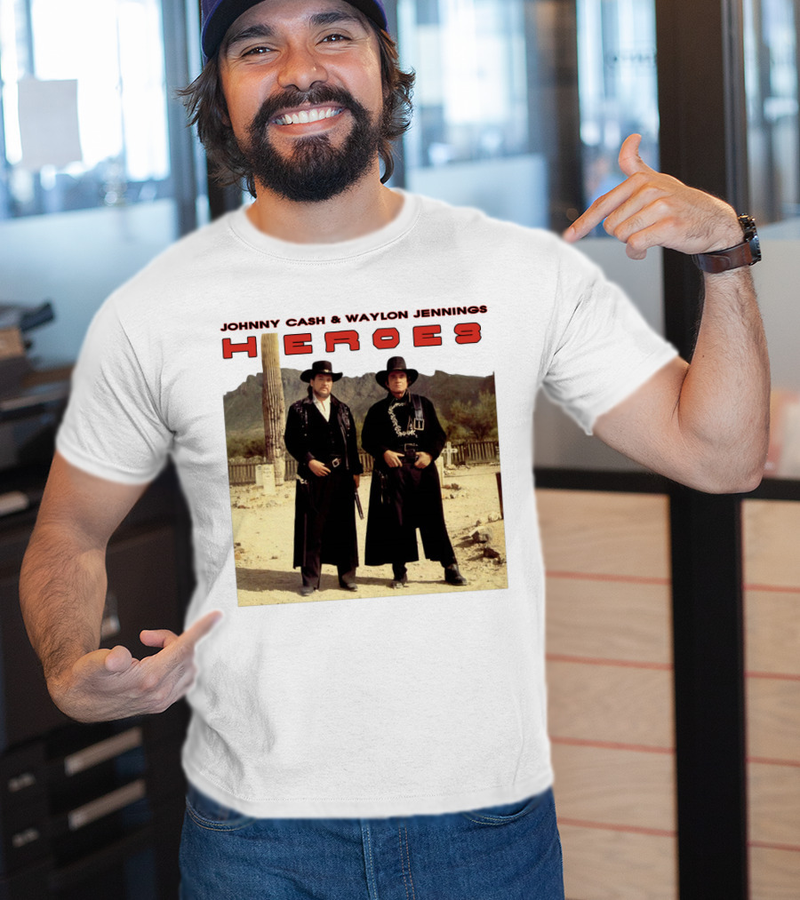 Johnny Cash & Waylon Jennings Heroes Desert Scene T-Shirt