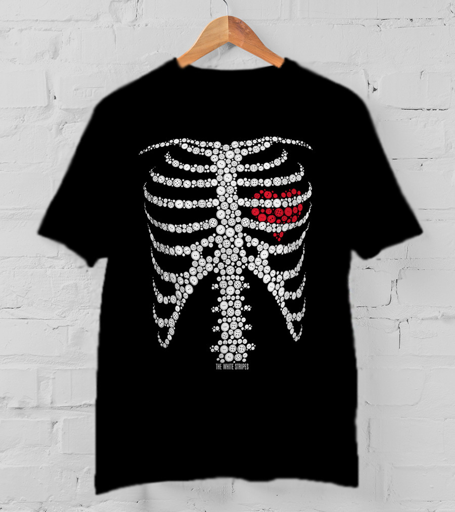 The White Stripes Ribcage Heart Button T-Shirt