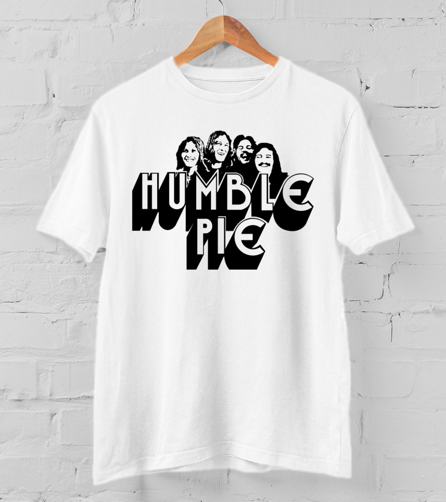 Humble Pie Band Members Black And White Retro T-Shirt