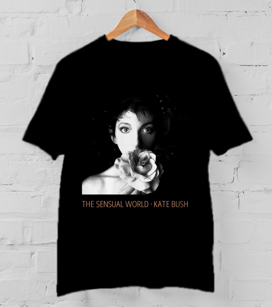 The Sensual World Kate Bush Flower Portrait Black And White T-Shirt