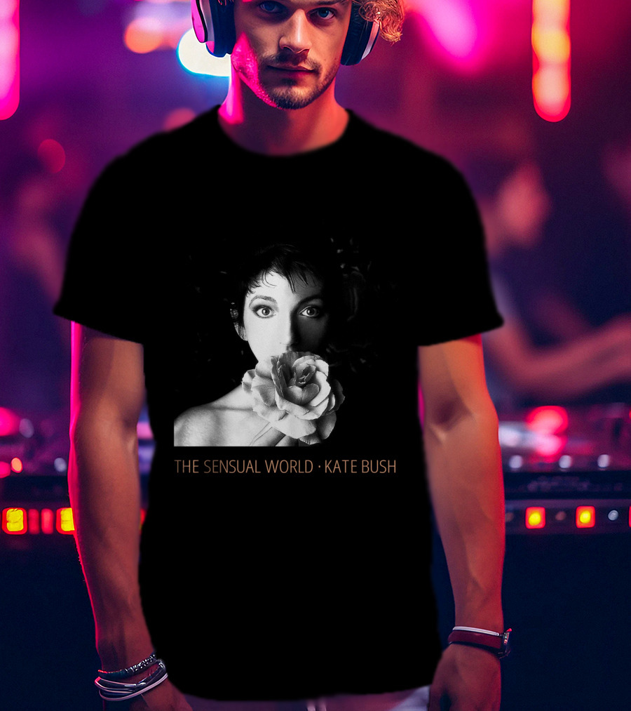 The Sensual World Kate Bush Flower Portrait Black And White T-Shirt