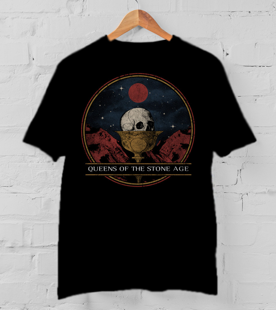 Queens Of The Stone Age Skull Chalice Astral Desert Moon T-Shirt
