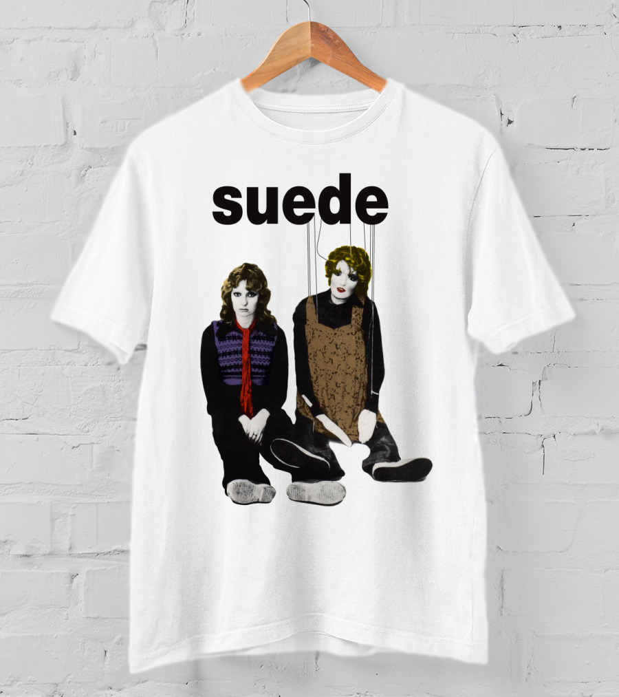 Suede Band Puppet Imagery With Colorful Outfits T-Shirt