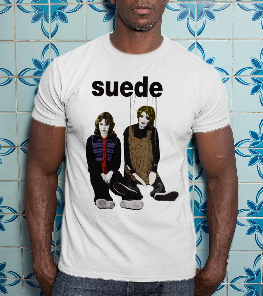 Suede Band Puppet Imagery With Colorful Outfits T-Shirt