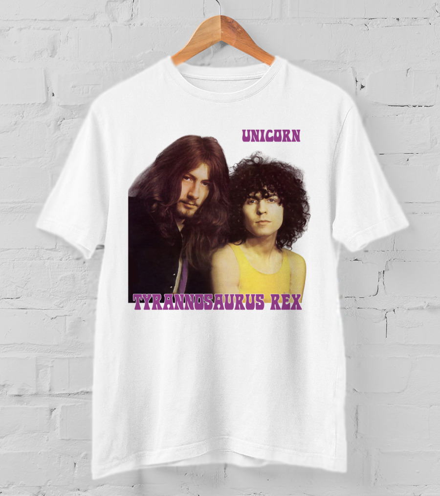 Unicorn Tyrannosaurus Rex Band Members Retro Photo T-Shirt