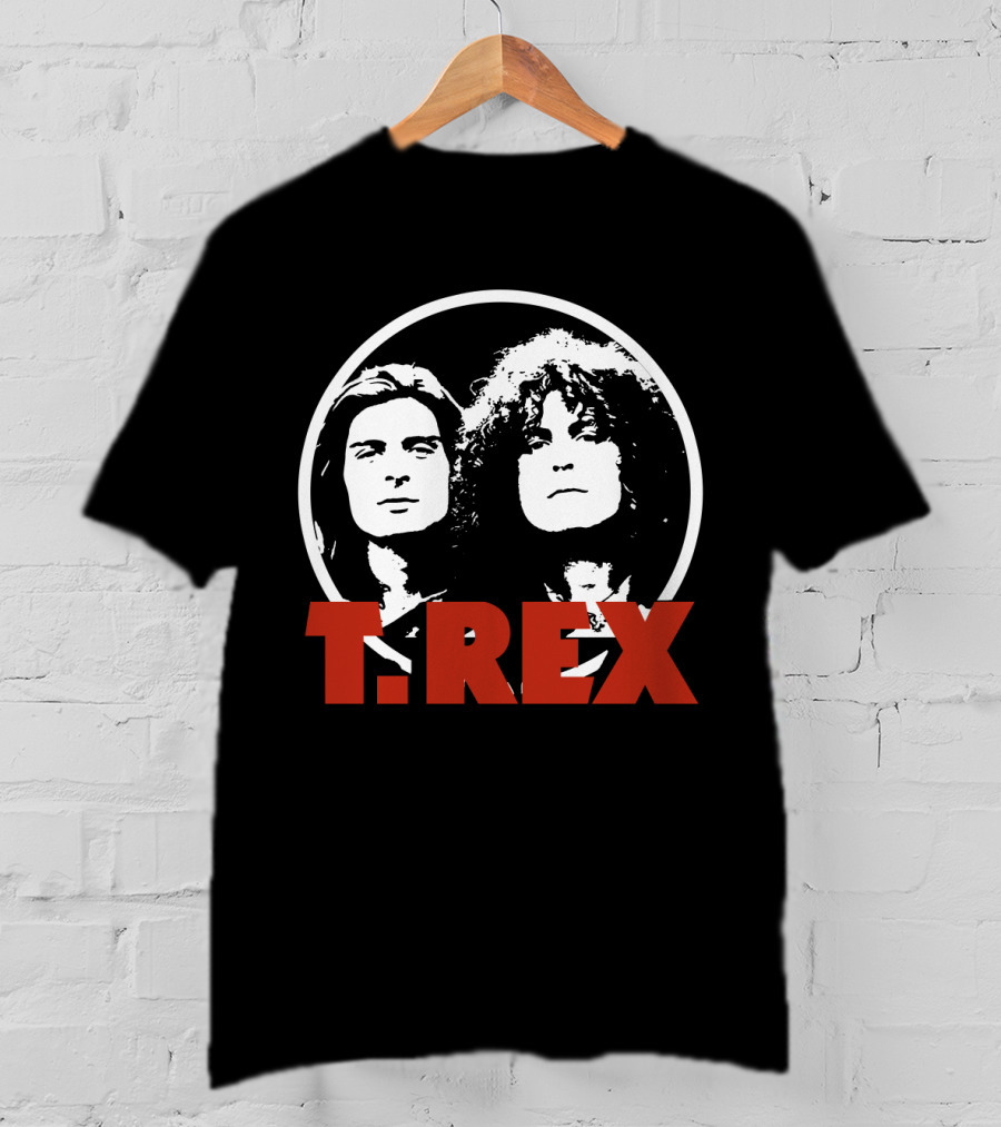 T. Rex Band Graphic Portrait With Bold Red T-Shirt