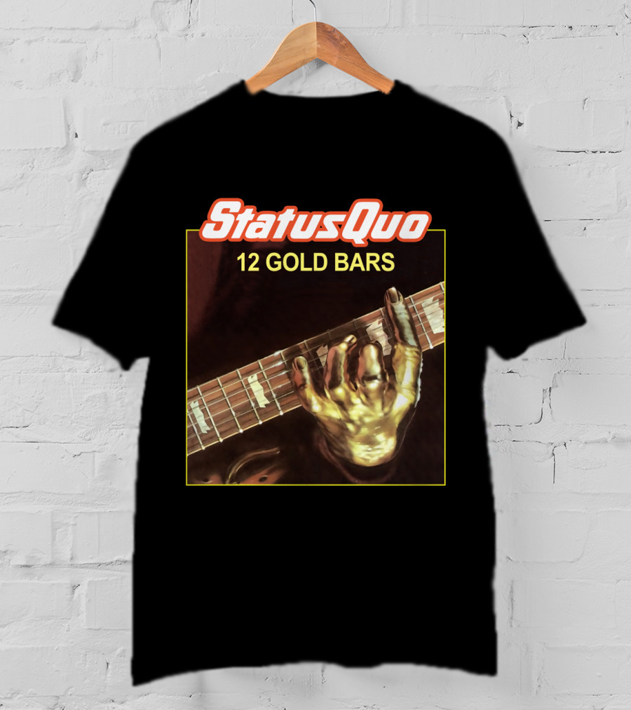 Status Quo 12 Gold Bars Album Cover T-Shirt