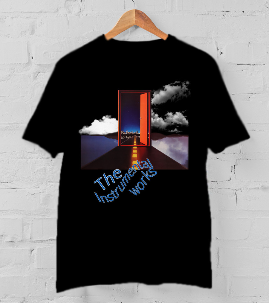 The Instrumental Works Door To Cityscape Under Clouds T-Shirt