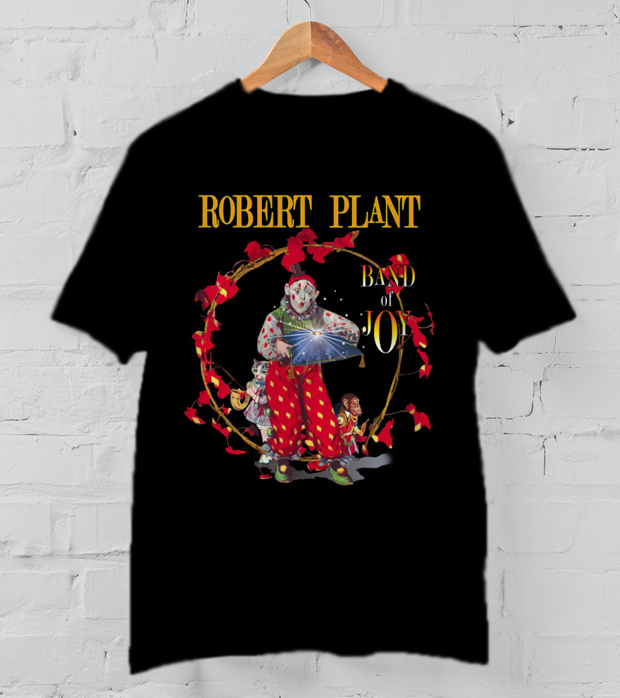 Robert Plant Band Of Joy Clown And Performers With Red Leaves T-Shirt