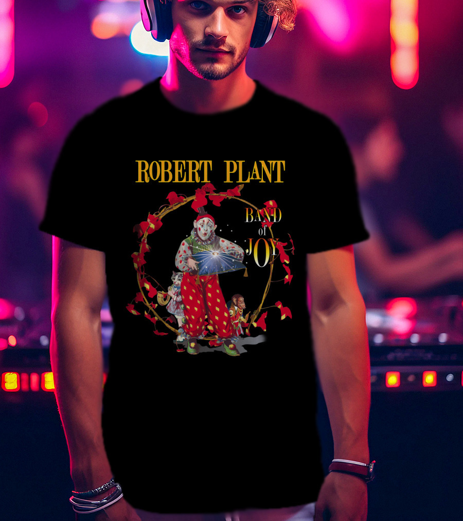 Robert Plant Band Of Joy Clown And Performers With Red Leaves T-Shirt