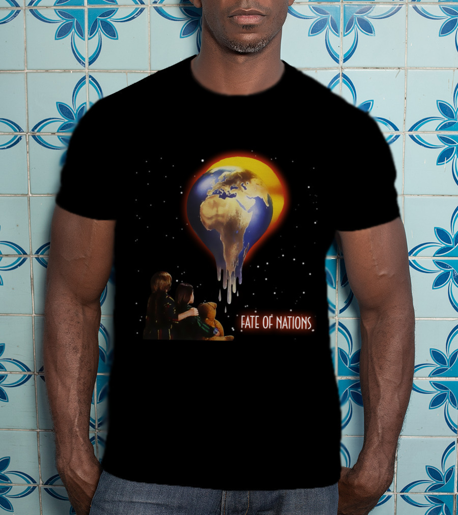 Fate Of Nations Melting Earth With Children And Teddy Bear T-Shirt