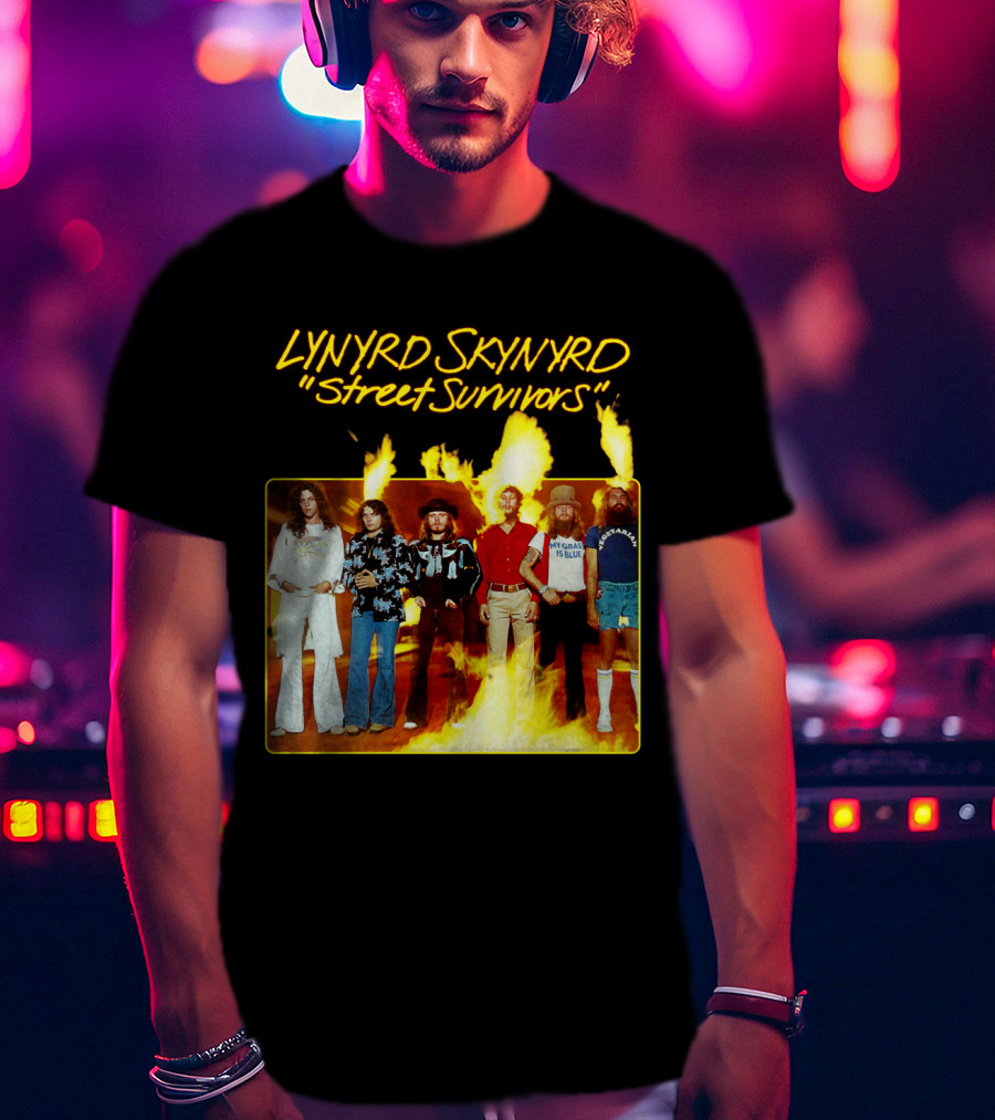 Lynyrd Skynyrd Street Survivors Album Cover Art Fiery T-Shirt