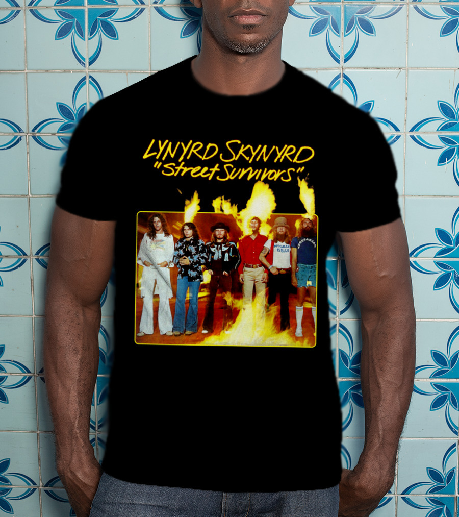 Lynyrd Skynyrd Street Survivors Album Cover Art Fiery T-Shirt