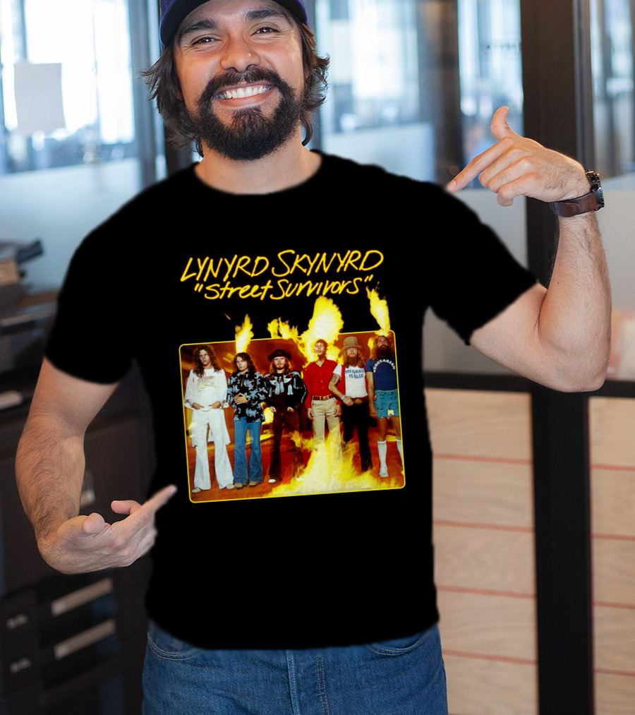 Lynyrd Skynyrd Street Survivors Album Cover Art Fiery T-Shirt