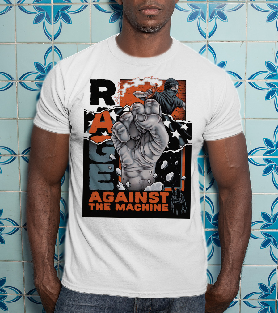 Rage Against The Machine Raised Fist With Stars And Protest T-Shirt