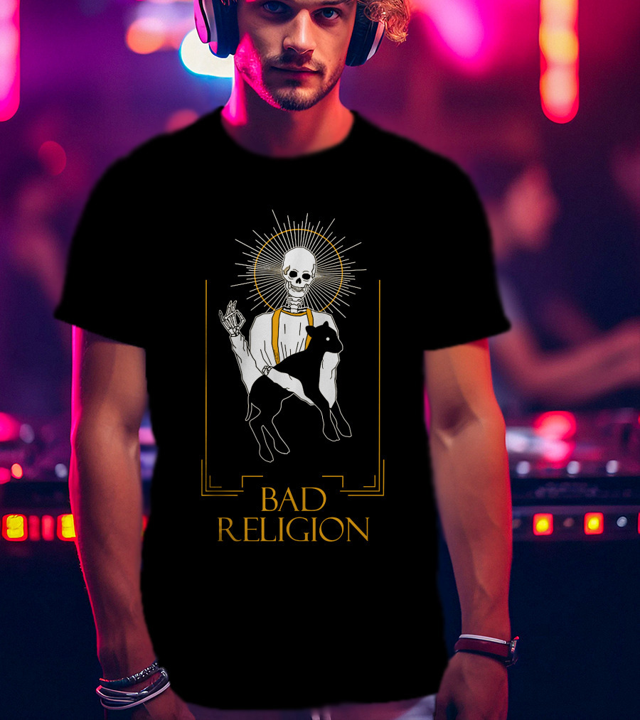 Bad Religion Skeleton With Halo And Lamb T-Shirt