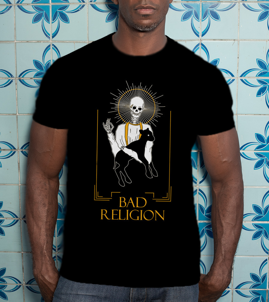 Bad Religion Skeleton With Halo And Lamb T-Shirt