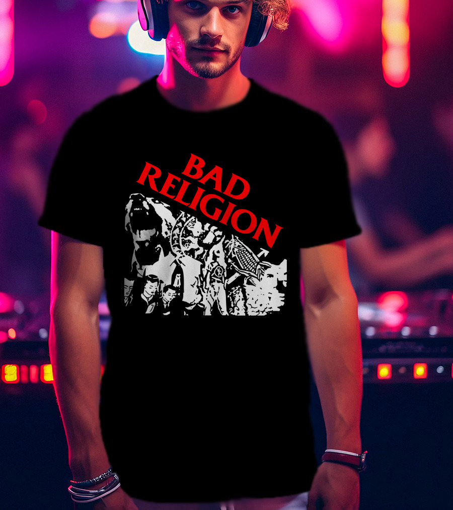 Bad Religion Collage Of Black And White Figures T-Shirt