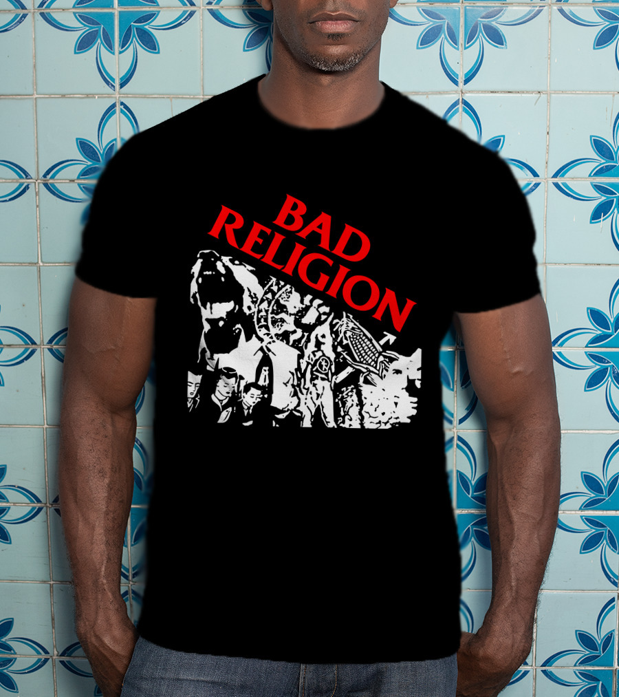 Bad Religion Collage Of Black And White Figures T-Shirt