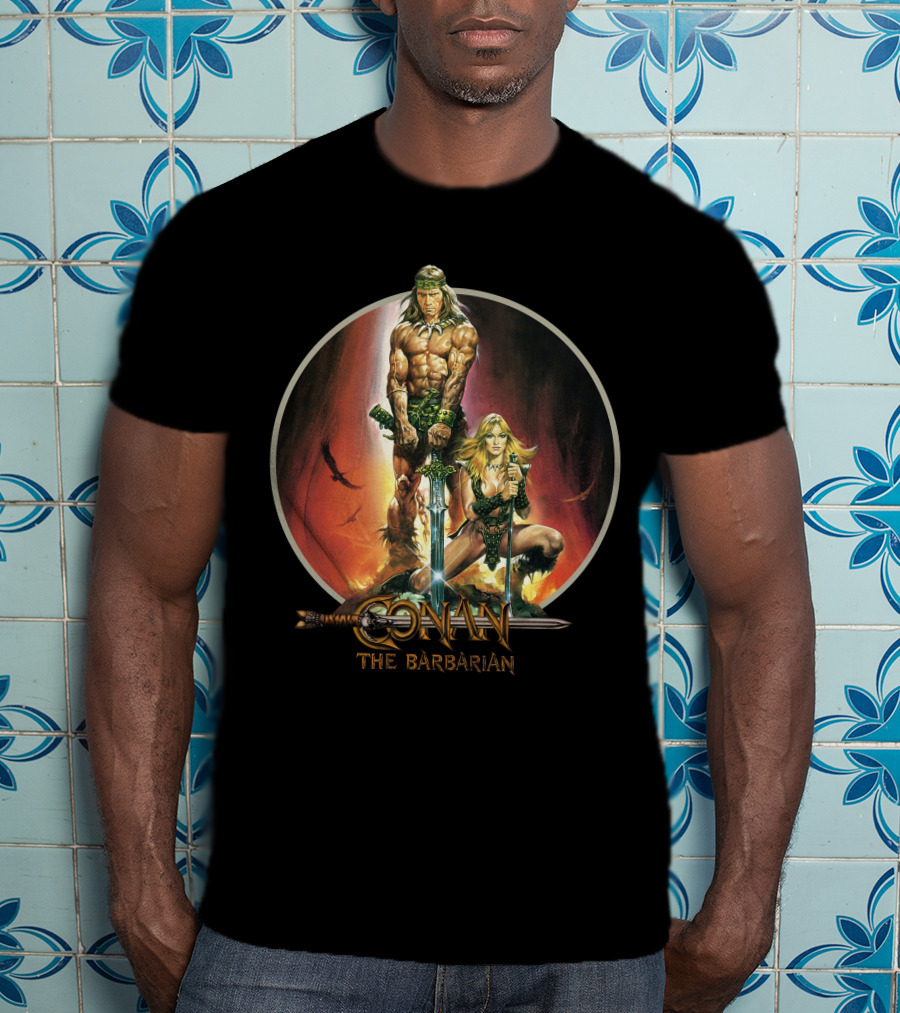 Conan The Barbarian Sword And Sorcery Fantasy Artwork T-Shirt