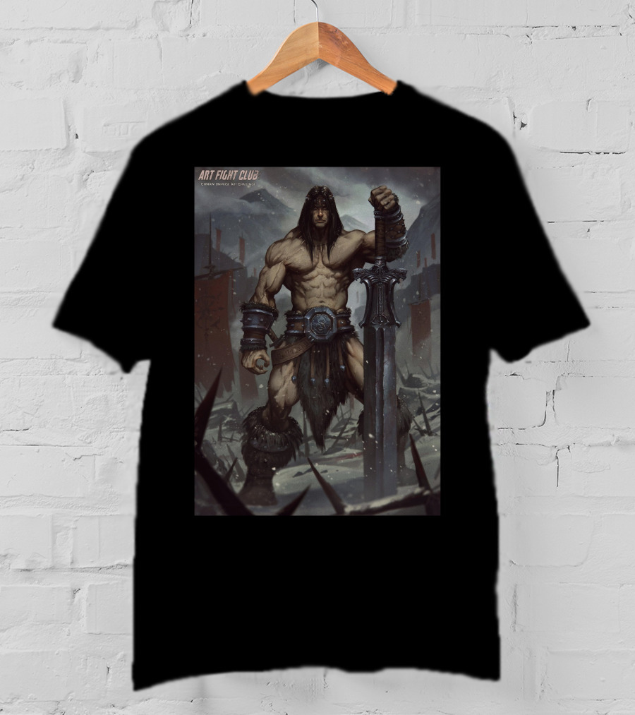 Art Fight Club Conan Chamba Sword Warrior Scene T-Shirt