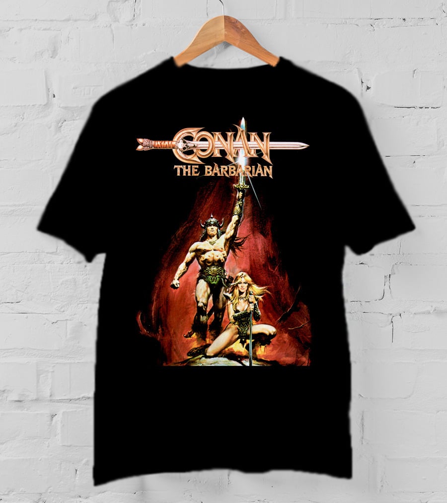 Conan The Barbarian Sword And Warrior Artwork T-Shirt