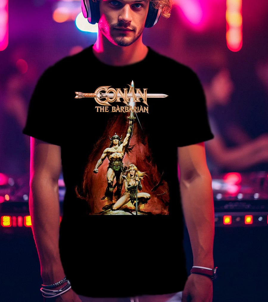Conan The Barbarian Sword And Warrior Artwork T-Shirt