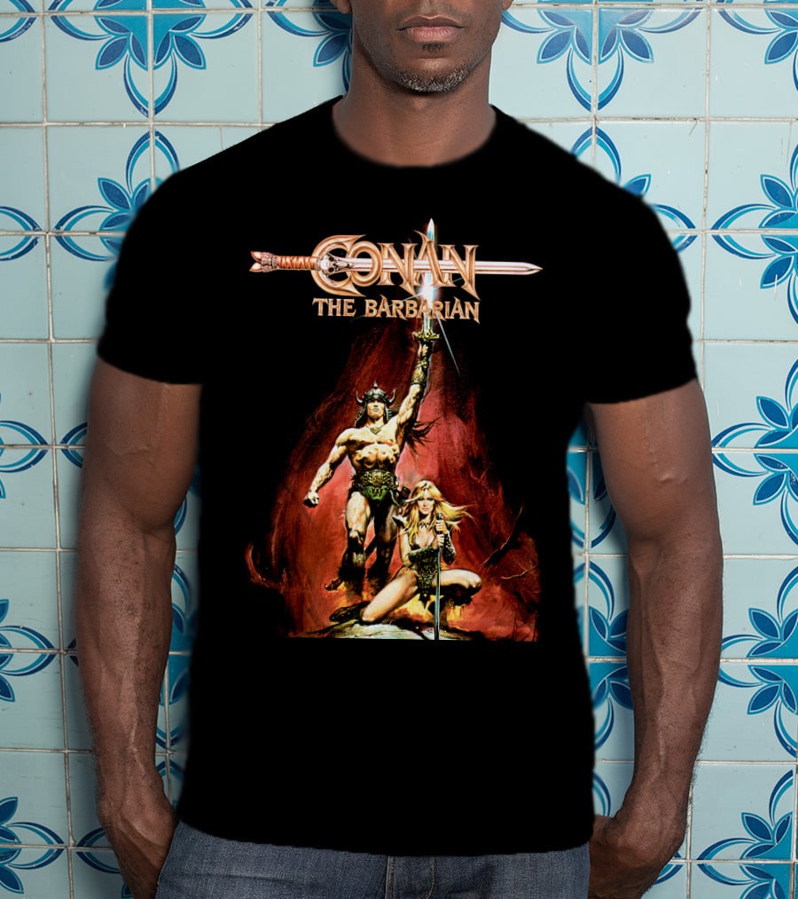 Conan The Barbarian Sword And Warrior Artwork T-Shirt