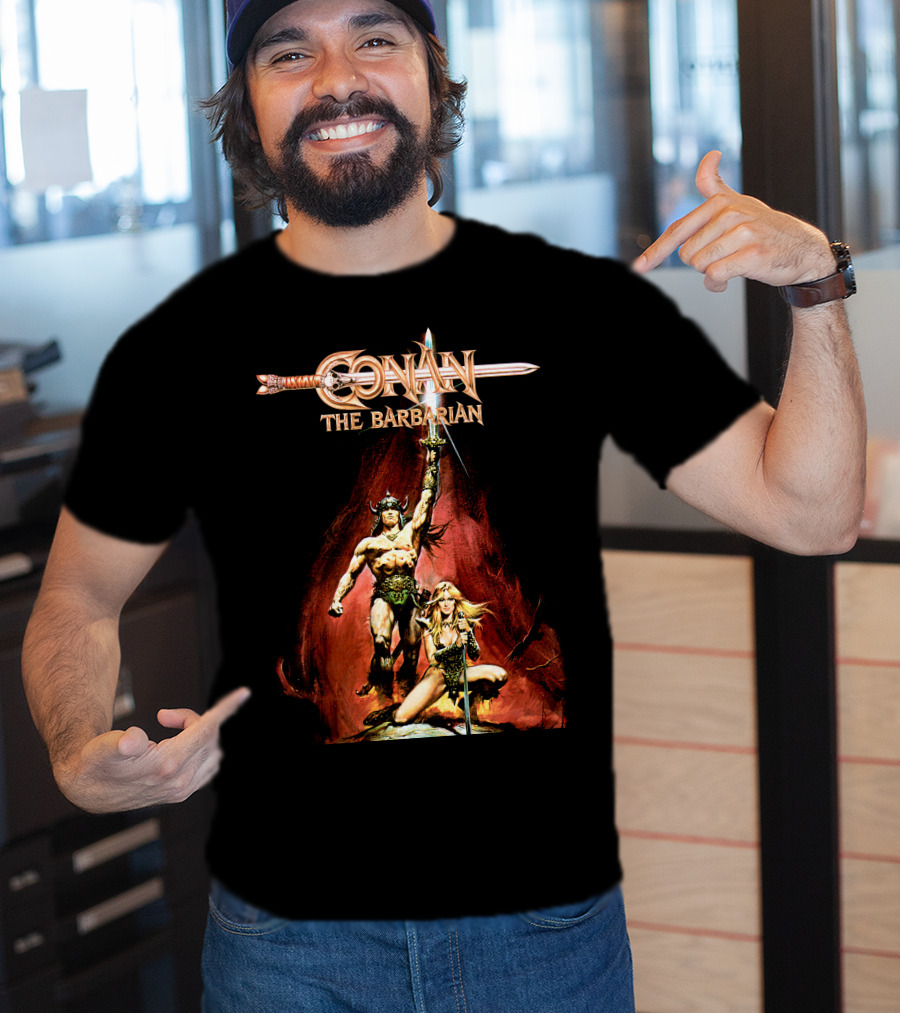 Conan The Barbarian Sword And Warrior Artwork T-Shirt