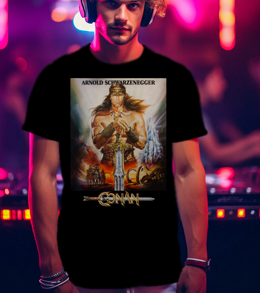 Arnold Schwarzenegger Conan The Barbarian Movie Poster T-Shirt