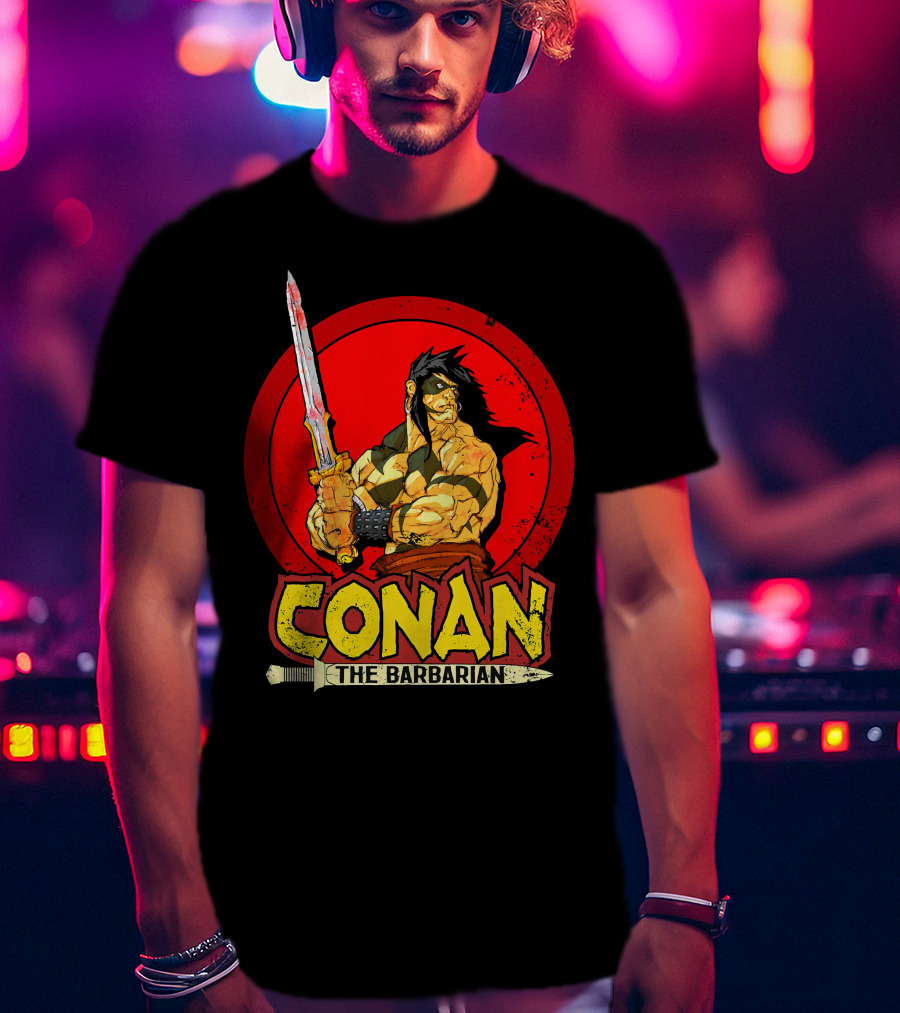 Conan The Barbarian Sword Warrior Red Circle T-Shirt