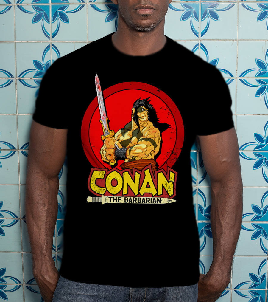 Conan The Barbarian Sword Warrior Red Circle T-Shirt