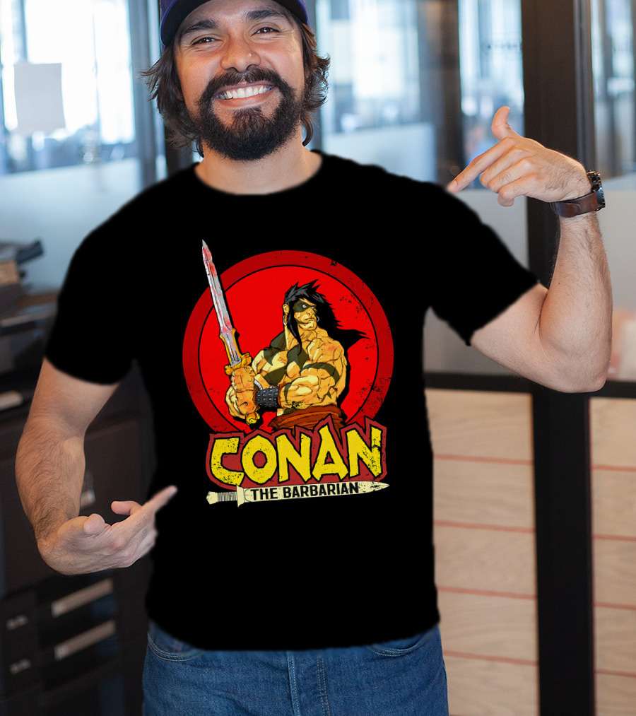 Conan The Barbarian Sword Warrior Red Circle T-Shirt