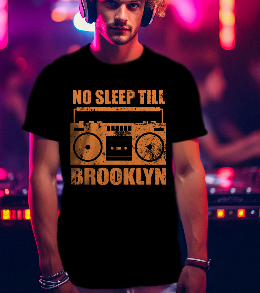 No Sleep Till Brooklyn Vintage Boombox T-Shirt
