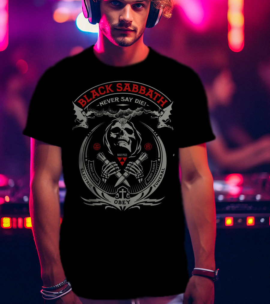 Black Sabbath Never Say Die War Pigs Electric Funeral Obey T-Shirt