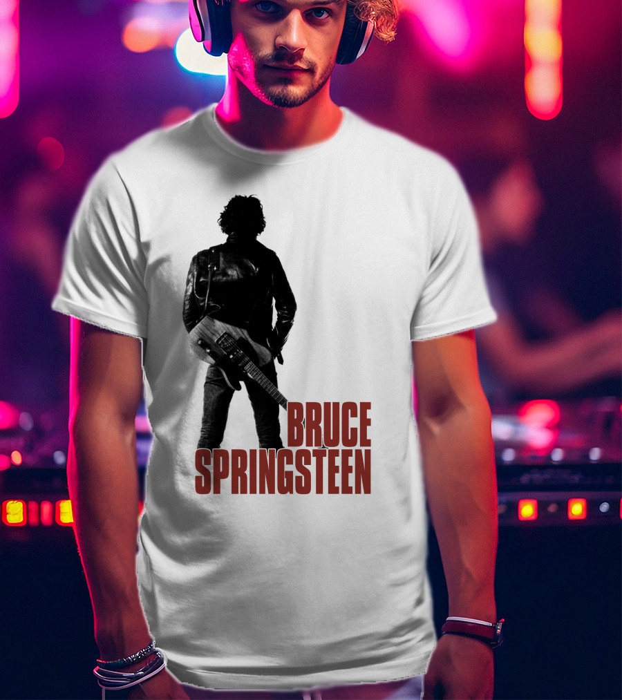 Bruce Springsteen Iconic Silhouette With Guitar T-Shirt