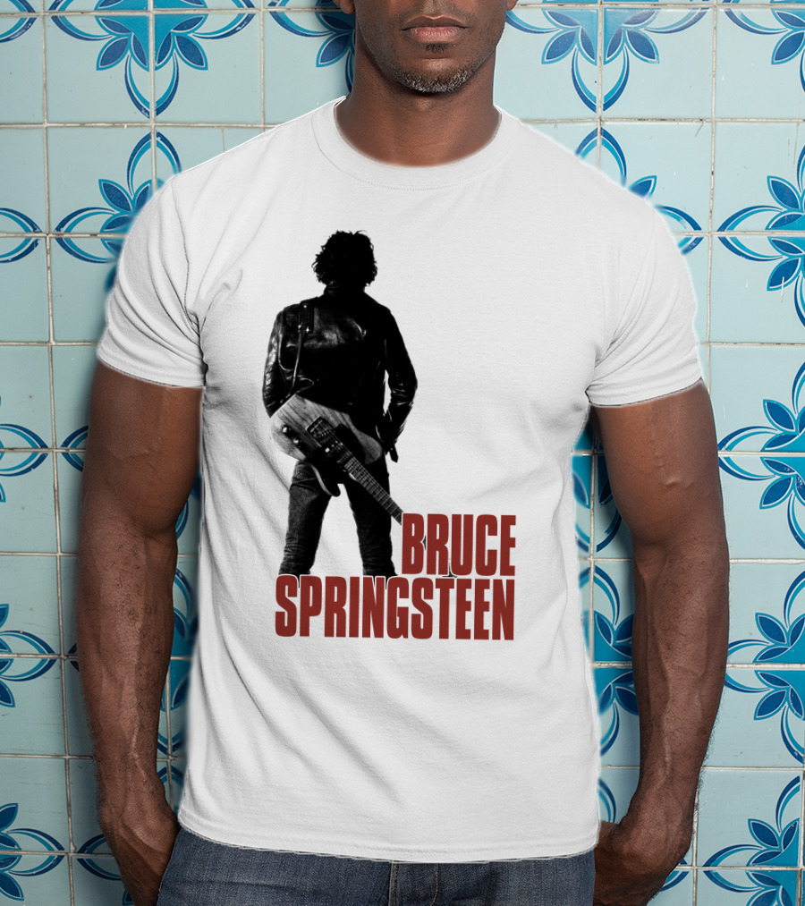 Bruce Springsteen Iconic Silhouette With Guitar T-Shirt