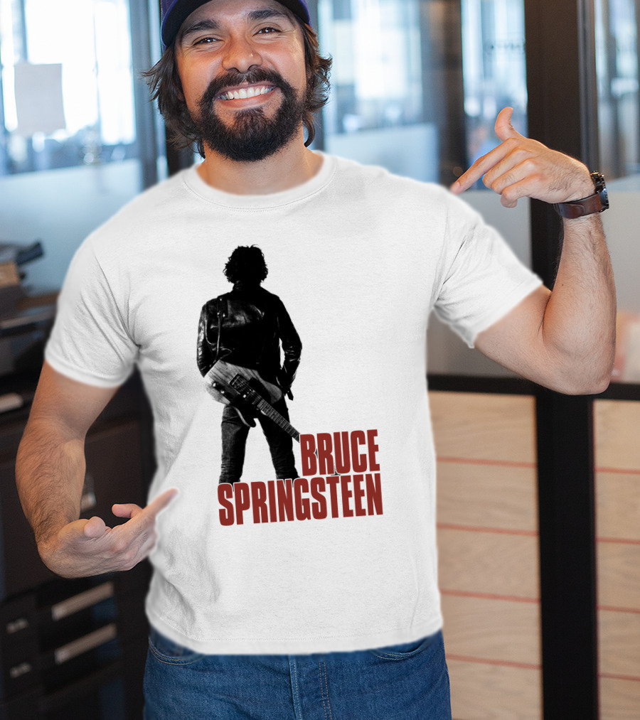 Bruce Springsteen Iconic Silhouette With Guitar T-Shirt
