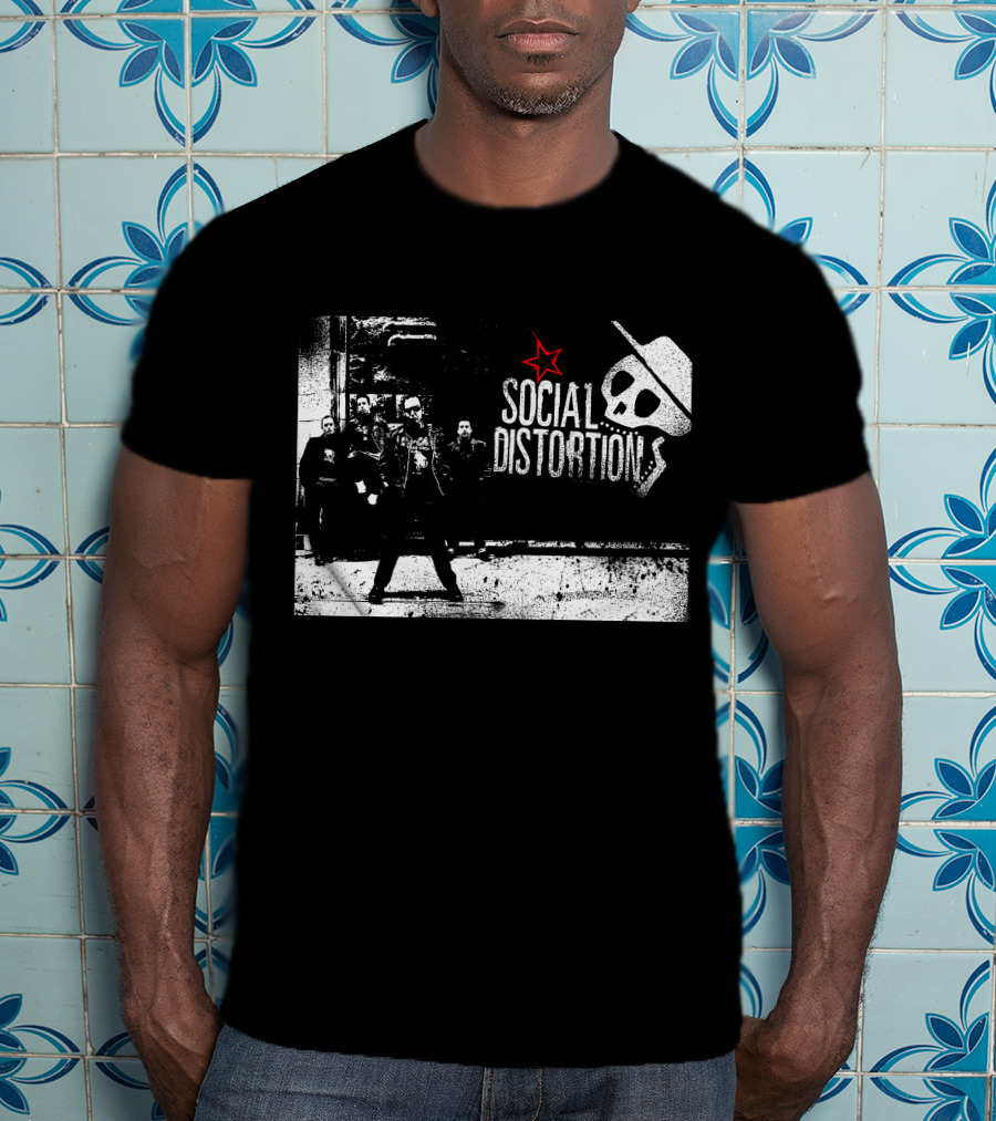 Social Distortions Skull Star Cowboy Hat Rebel Group T-Shirt