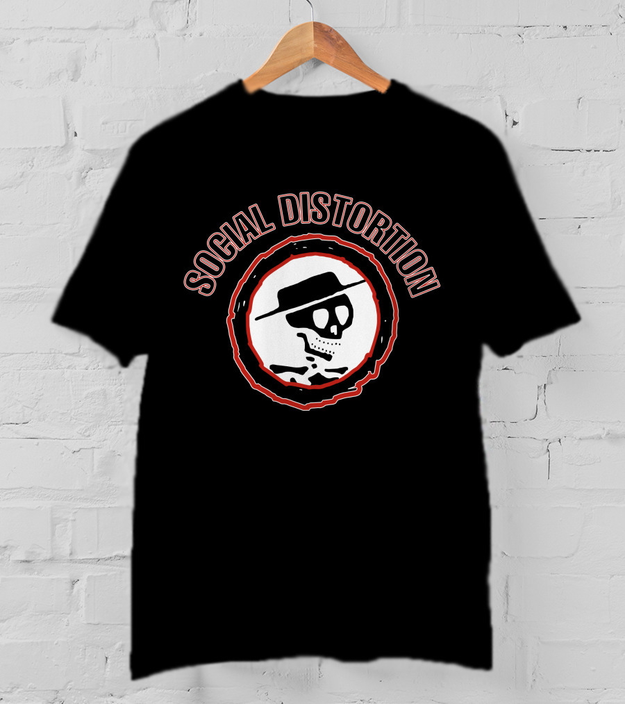 Social Distortion Skeleton Logo With Hat T-Shirt