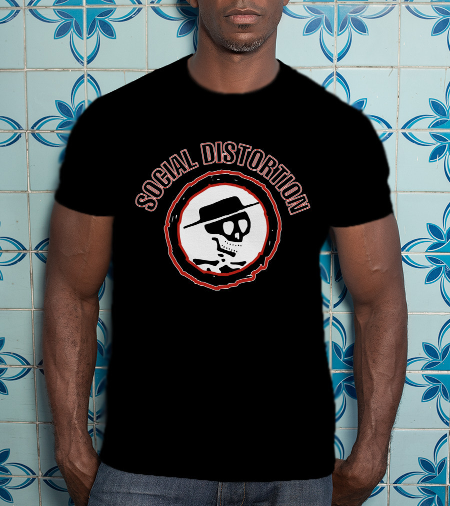Social Distortion Skeleton Logo With Hat T-Shirt