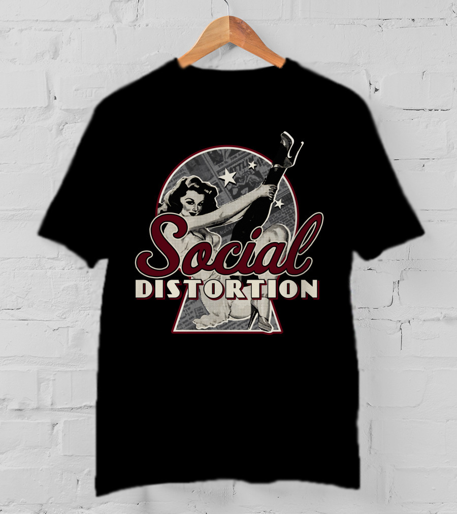 Social Distortion Retro Pin-Up Girl Art T-Shirt