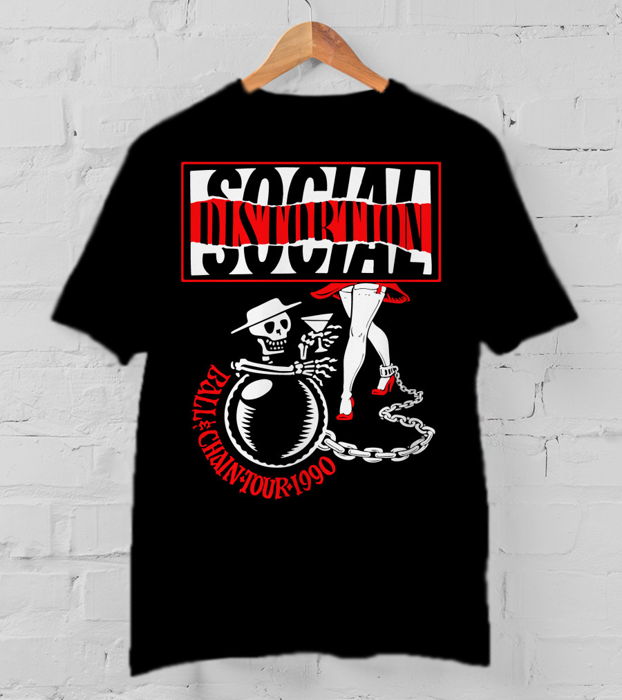 Social Distortion Ball & Chain Tour 1990 T-Shirt