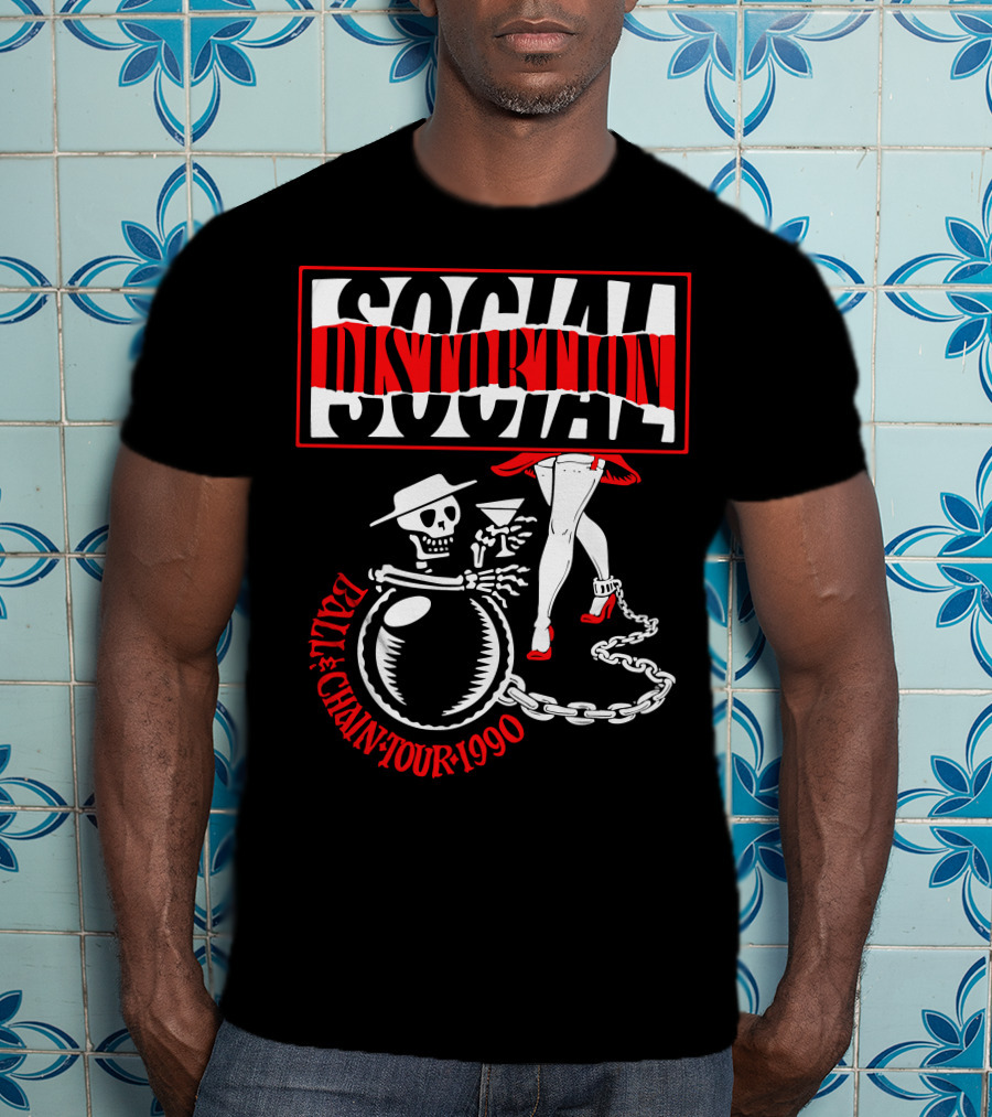 Social Distortion Ball & Chain Tour 1990 T-Shirt