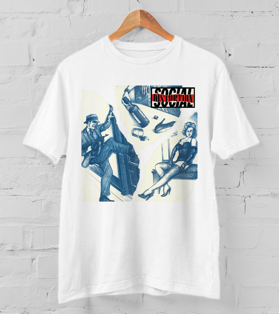 Social Distortion Retro Noir Collage With Gangster And Femme Fatale T-Shirt