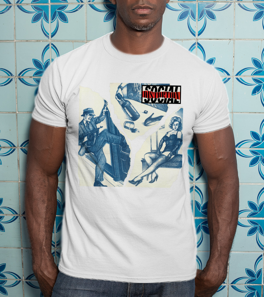 Social Distortion Retro Noir Collage With Gangster And Femme Fatale T-Shirt