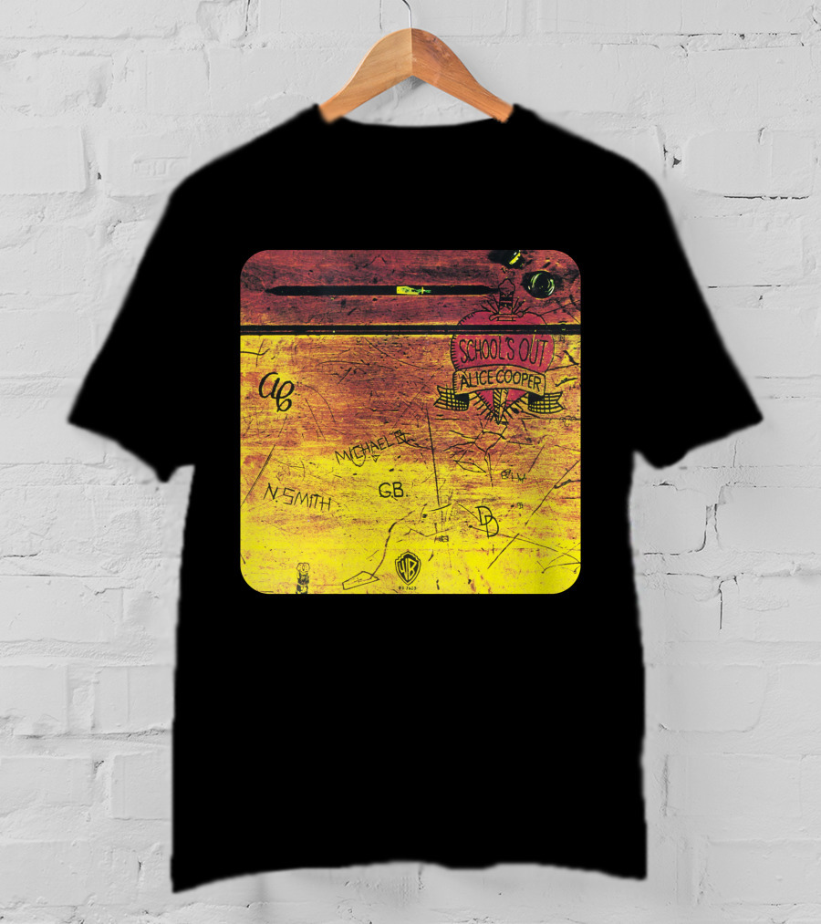 School's Out Alice Cooper Wooden Desk T-Shirt