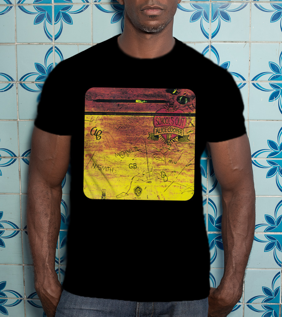 School's Out Alice Cooper Wooden Desk T-Shirt